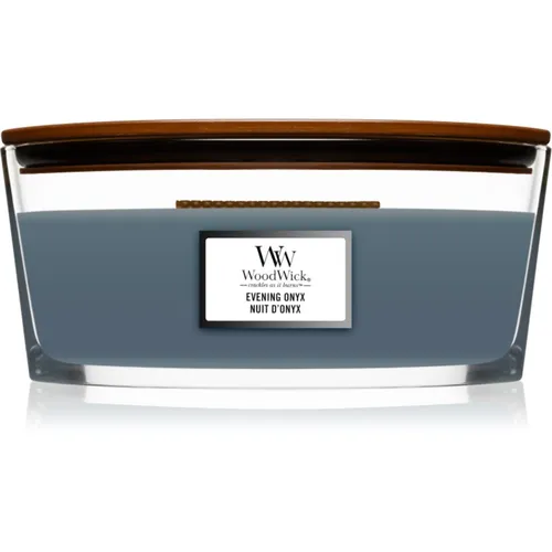 WoodWick Duftkerze Ellipse Evening Onyx - 9 cm / 19 cm - Kerzen im Glas, mit einzigartigem Holzdocht für ein beruhigendes Knistern und langanhaltenden Duft.