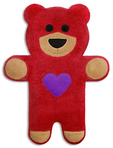 LESCHI Wärmekissen - Tier Bär Teddy Rot mit Herz - Wärmflasche für Babys, ideal als Wärmespender im Winter mit 100% Bio Weizenfüllung für entspannende Wärme und Stresslinderung.