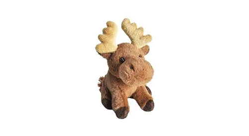 Wild Republic Pocketkins Eco Elch, Plüschtier, 12 cm, Plüschspielzeug, Hergestellt aus recycelten Materialien, Umweltfreundlich