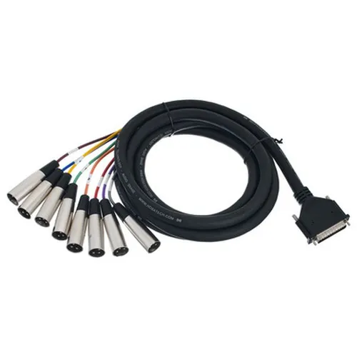 Hosa DTM-803 Multicore Kabel - 8-fach symmetrisches Multicore Kabel, DB25 zu XLR3M, ideal für professionelle Audioanwendungen, Länge: 3 m, kompatibel zur analogen Norm von Tascam.