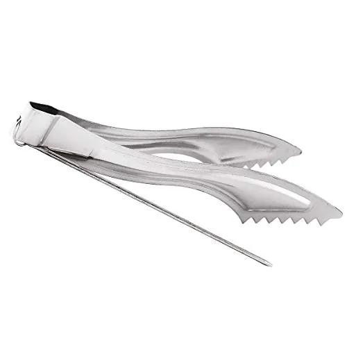 NKlaus Räucherzange 16cm lang silber mit Lochstecher Edelstahl Kohlenzange Shishazange Eiszange spülmaschinengeeignet 1343