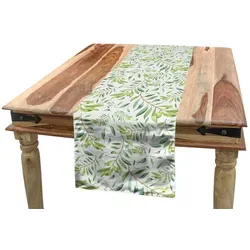 Abakuhaus Tischläufer Esszimmer Küche Rechteckiger Dekorativer Tischläufer, Grünes Blatt Olivenbaum grün 40 cm x 225 cm