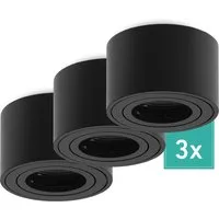 Produktbild Oktaplex 3er Set Aufbauspot Aluminium Lile S für LED-Module Deckenspot Spotrahmen 230V Schwarz