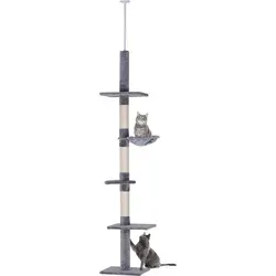 PawHut Deckenhoher Kratzbaum, höhenverstellbar