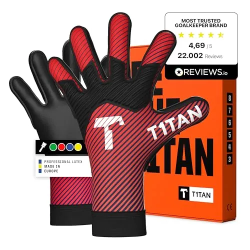 T1TAN Torwarthandschuhe Kinder AROX Red, Größe 3-8