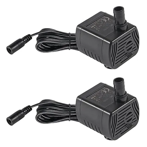 2pcs DC5,5V-12 V Mini Tauchwasserpumpe 1W-3W kleine Brunnenpumpe für Aquarium Fischtank Brunnen Hydroponik Wasser Merkmal, Innenbrunnen