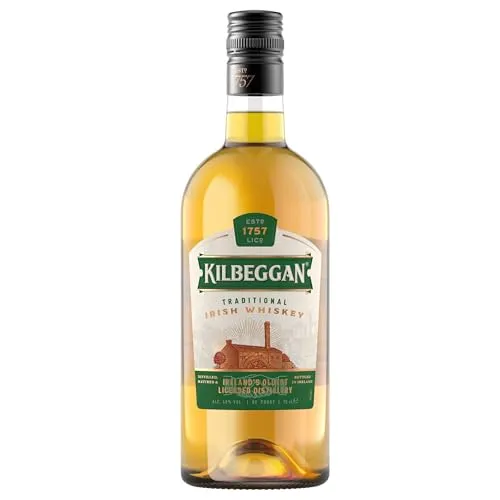 Kilbeggan Blended Whisky – Traditioneller Irischer Whiskey mit Sherry-Hauch - Whisky, mild und harmonisch mit Noten von Pfirsich, Karamell und Vanille. Seit 1757 in der ältesten lizenzierten Destillerie Irlands hergestellt – einzigartiger Geschmack durch traditionelle zweifache Destillation.