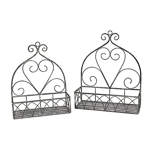 Wandregal AMBIENTE HAUS 2er Set eckig in Grau - Stylisches 2er Set Wandregale in Grau, ideal zur Aufbewahrung und Dekoration. Maße: B: 37 cm, H: 45 cm, T: 16 cm. Aus robustem Eisen gefertigt, für eine moderne Wohnatmosphäre.