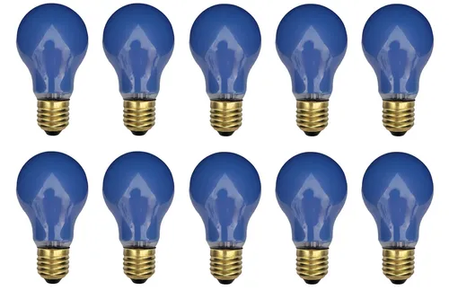 Glühbirne Glühlampe Standard 10er Set E27 25W 25 Watt Farbe Blau matt