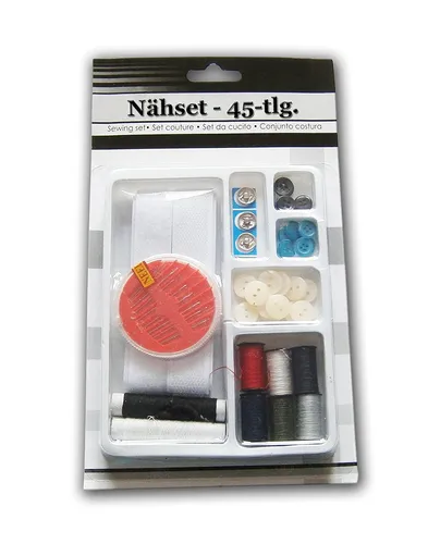 NÄHSET 45-tlg. Näh-Set Garnset Nähzeug Garn Nähnadeln Klettband Nähzubehör 85