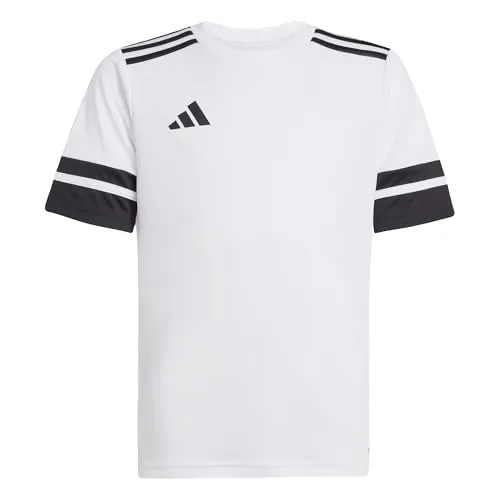 Adidas Unisex Kids SQUADRA25 Jersey Short Sleeve Kids, White/Black, 7-8 Years