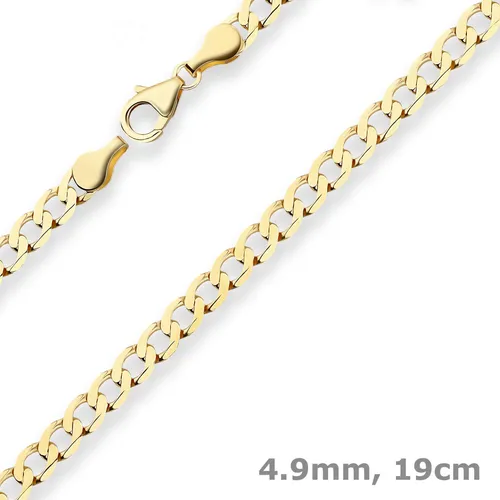 4,9mm Panzerkette Goldarmband 19cm aus 333 Gold - Elegantes 19 cm Armband aus hochwertigem 333 Gelbgold, ideal für jeden Anlass. Unisex-Design und zeitloser Stil machen es zum perfekten Accessoire für jeden Schmuckliebhaber.