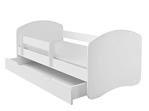 Produktbild ACMA Kinderbett 160x80 cm Weiß mit Matratze und Lattenrost