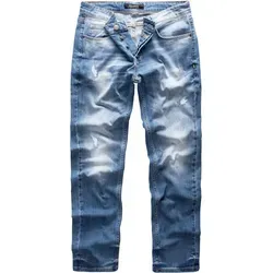 REPUBLIX Straight-Jeans JAX Herren Regular Fit Destroyed Jeans blau W33/L34 - Stylische Herren Regular Fit Destroyed Jeans in Hellblau, ideal für lässige Outfits. Hergestellt aus 98% Baumwolle für hohen Tragekomfort.