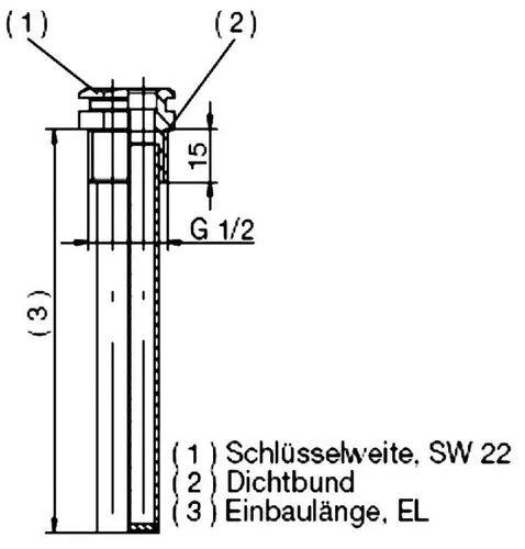 Jumo Schutzrohr für 2 Fühler EL: 200mm Messing von JUMO