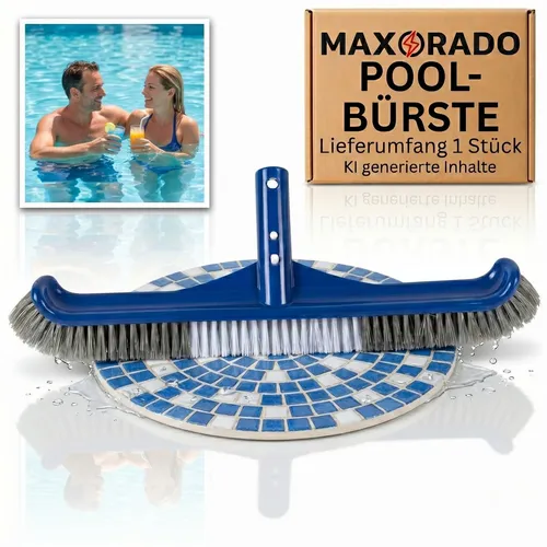 Poolbürste für Boden und Wände - Komfort Poolbesen mit gebogenen Enden für effek
