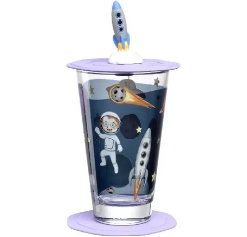 LEONARDO Kindergeschirr-Set Leonardo Trinkset Bambini Avventura Weltall (3-teilig)