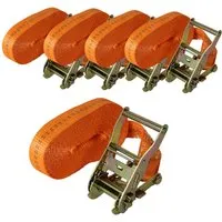 TRUTZHOLM Profi Ratschen Spanngurt 6m 2000kg TÜV GS - 5 Stück - Gurte zur professionellen Ladungssicherung mit stabiler Metallratsche. Ideal für sicheren Transport, geprüft nach DIN EN 12195-2 und TÜV Rheinland zertifiziert.