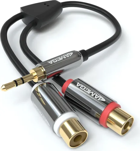 Cinch auf Klinke Adapter Aux zu Cinch 3.5mm Klinke auf 2 RCA Cinch Buchse Audio
