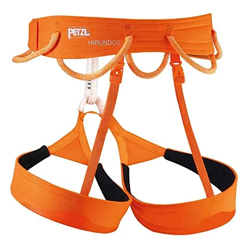Petzl Hirundos Klettergurt Orange S - Kletterausrüstung mit leichtem Design und hervorragendem Tragekomfort, ideal für Sportklettern und Alpinklettern.