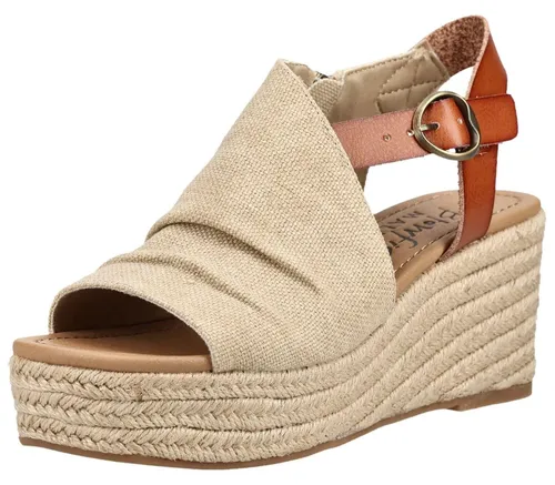 Blowfish Sandalen Keilsandalette beige-braun 39 EU - Bequeme Keilsandalette in Größe 39, ideal für lässige Outfits. Mit 8 cm Absatzhöhe und strapazierfähigem Textil-Obermaterial. Perfekt für den Sommer!