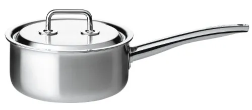 Spring Brigade Premium Stielkasserolle mit Deckel, Edelstahl 12,2 x 25,4 x 43,4 cm
