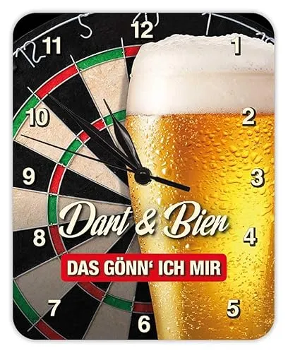 Blechwaren Fabrik Braunschweig GmbH Dart & Bier Das gönn' ich Mir - Wanduhr - Kultuhr - KU16