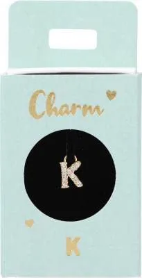Depesche 11834-011 Charm Buchstabe K, vergoldeter Anhänger für Halsketten, Armband und Ohrringe, ideal als kleines Geschenk