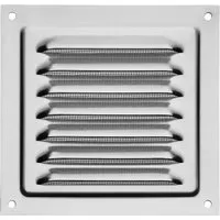 SOTECH Aluminium-Lüftungsgitter 125 x 125 mm Edelstahloptik Aufschraubbar mit Insektenschutz