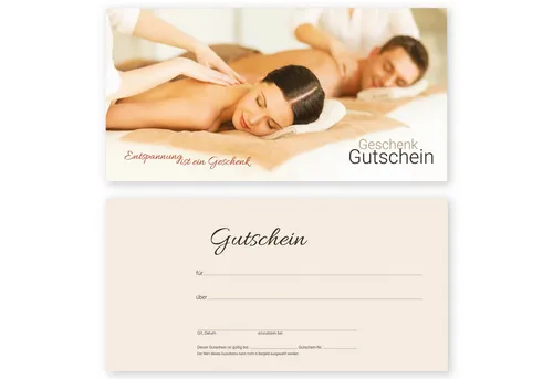 cosmeticPlus Geschenkkarte 50 Gutscheinkarten für Massage, Spa & Wellness - Grußkarten für Entspannung pur – ideal als Geschenk für Wellness-Liebhaber!
