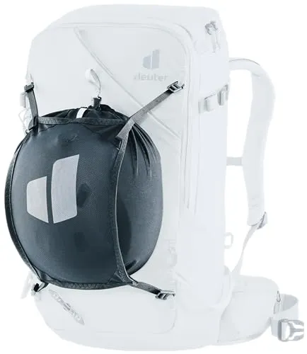 deuter Helmet Bag Helmhalter - Rucksack-Zusatztaschen für sicheren Transport von Helmen, mit robustem Netzmaterial und einfachem Kordelzugverschluss.