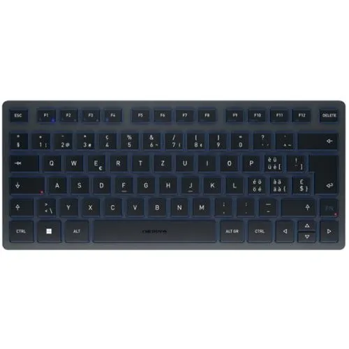 CHERRY KW 7100 MINI BT: Kompakte Multi-Device-Tastatur mit 3 Bluetooth-Kanälen - Kabellose Multi-Device-Tastatur für mobiles Arbeiten, verbindet bis zu 3 Geräte gleichzeitig und bietet hohen Schreibkomfort dank präziser CHERRY SX-Scherenmechanik.
