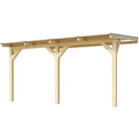 WEKA Terrassendach - Stabilität trifft Design - Terrassenüberdachung aus verzugssteifem Leimholz, 348x322 cm, mit hoher Formstabilität und modernem Design, ideal auch als Carport nutzbar.