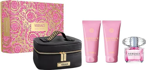 Versace Bright Crystal EDT Geschenkset 90 ml - Damendüfte mit blumig-fruchtigem Duft, inklusive Körperlotion und Duschgel für ein luxuriöses Frischegefühl den ganzen Tag.