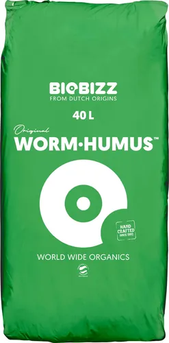 BioBizz Worm Humus 40L - Hochwertiger Humus für Pflanzen in Innen- und Außenbereichen, nachhaltig produziert und ideal für Obst, Gemüse, Kräuter und Blumen. Perfekte Nährstoffversorgung für gesunde Pflanzen.