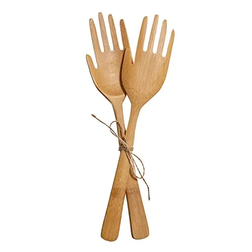 Maia Gifts Bamboo Hands Salad Servers