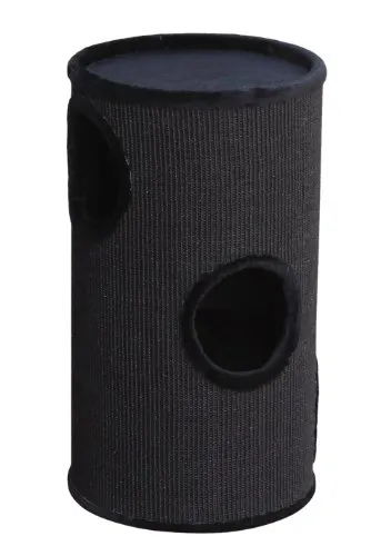 Nobby Kratzbaum DASHA II, schwarz, Ø 38 x 70 cm - Aktivitätskratzbaum mit durchgängig erreichbaren Ebenen und Sisalkratzfläche für glückliche Katzen, frustfreie Verpackung garantiert!