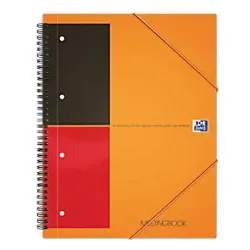 OXFORD International Collegeblock DIN A5+ Liniert Spiralbindung PP (Polyproplylen) Orange Gelocht 160 Seiten 80 Blatt