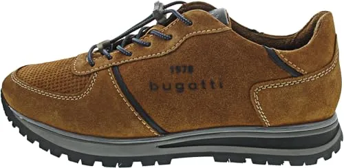 Bugatti Herren Sneaker Stranger 332AG80114006300 (44/cognac) - Modische Herren Sneaker aus hochwertigem Nubukleder mit herausnehmbarer Lederinnensohle für individuellen Tragekomfort und sportlichem Look – ideal für Arbeit und Freizeit.