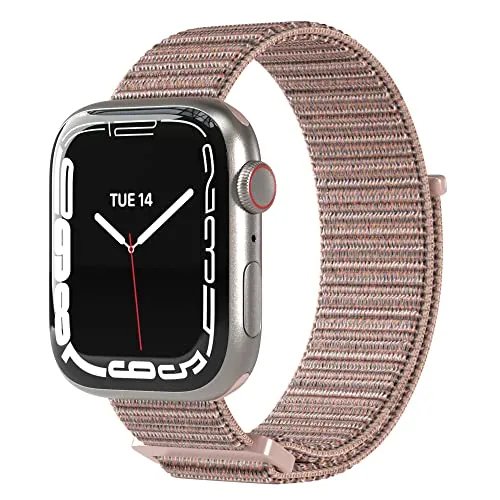 EAZY CASE Armband kompatibel mit Apple Watch 38mm / 40mm / 41mm / 42mm verstellbares Ersatzarmband aus Nylon Sport Loop für Apple Watch Serie 11 10 9 8 7 6 5 4 3 2 1 SE für Damen und Herren Gold