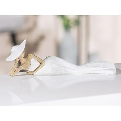 GILDE Figur Elegant Frau liegend 9,5x28x9cm - Sammlerfigur aus hochwertigem Material, verleiht jedem Raum eine elegante Note und ist ein ideales Geschenk für Kunstliebhaber.