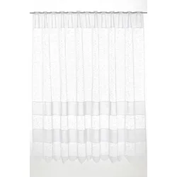 Gardinen Kranzusch Scheibengardine Jacquard mit verschlungen Linien (1 St), Stangendurchzug, transparent, Stablöcher,transparent,verschiedene Höhen, Breiten weiß 50.0 cm x 150 cm