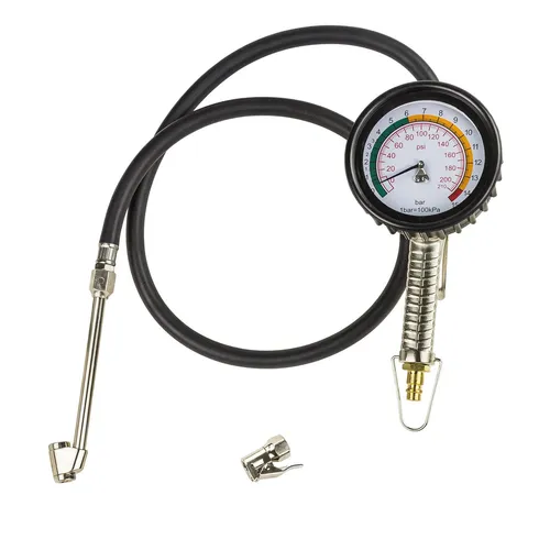 DEMA Reifenfüller Pro 1000 - Reifendruckmesser mit Hochwertiger Verarbeitung und großem, stoßgeschütztem Manometer für präzise Ablesungen. Ideal für vielseitige Einsatzmöglichkeiten bis 15 bar.