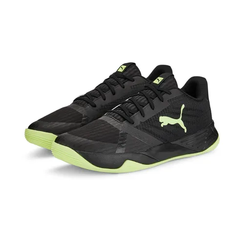 Puma Hallen-Indoorschuhe Accelerate Pro II schwarz Herren, Größe 42,5 (9,5) - Badmintonschuhe Herren mit PROFOAM-Technologie für überlegene Dämpfung und PUMAGRIP-Gummimischung für multidirektionale Traktion – ideal für Flügelspieler und Stürmer.