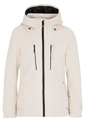 Protest Beverly Jacke Beige L - Funktionsjacke aus umweltbewusstem Recyclingmaterial mit hoher Wassersäule von 20.000 mm und atmungsaktiven Eigenschaften, ideal für Ski- und Snowboardfahrer.