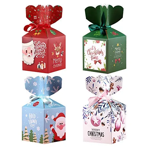 Stück Weinachten Schachtel ,Geschenkbox , Xmas Karton Plätzchen Kekse für Weihnachten Geschenk Weihnachtsdeko Weihnachtsbaum Dekoration (Style-1) 24