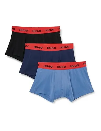 HUGO Trunk TRIPLET PACK (3er Pack) - Boxer anliegend mit Logoschriftzug auf dem Bund, aus elastischem Jersey für optimalen Komfort und Passform.