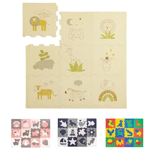 Hakuna Matte Spielmatte - 20% dickere Puzzlematte für Babys 0,9x0,9m - Spielmatten für Babys, besonders dicke Krabbelmatte bietet zusätzlichen Komfort und Sicherheit, ideal für die ersten Spielstunden.
