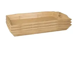 Olympia GF204 Serviertablett aus Bambus 58,4 x 38,1cm - Serviertablett aus nachhaltigem Bambus, feuchtigkeitsresistent mit erhöhten Kanten für sicheren Halt. Ideal für den täglichen Gebrauch und stilvolle Präsentation.