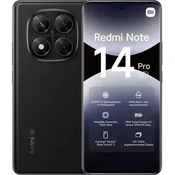 Xiaomi Redmi Note 14 Pro 5G - 8GB RAM & 256GB Speicher, Midnight Black - Handy mit 5G Konnektivität, beeindruckendem 8GB RAM und 256GB Speicher für schnelle Performance und viel Platz für Ihre Daten.
